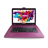 LINSAY® 10.1 Octa Core 128Gb Android 15 Tablet Purpleple Keyboard