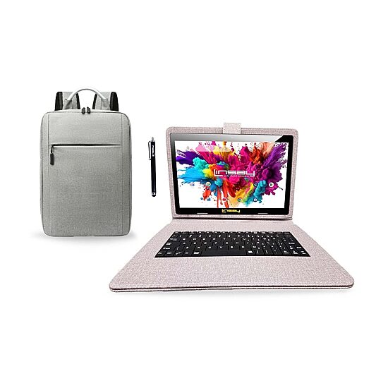 LINSAY® 10.1 Octa Core 128Gb Android 15 Tablet Purple Keyboard