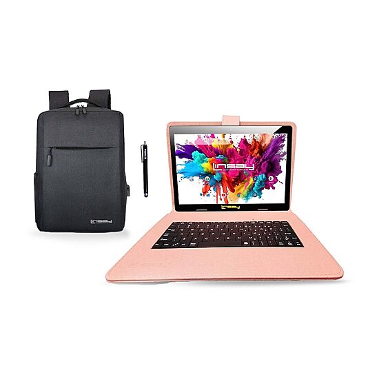 LINSAY® 10.1 Octa Core 128Gb Android 15 Tablet Pea Keyboard