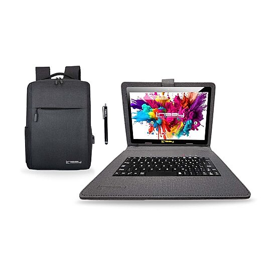 LINSAY® 10.1 Octa Core 128Gb Android 15 Tablet Black Keyboard