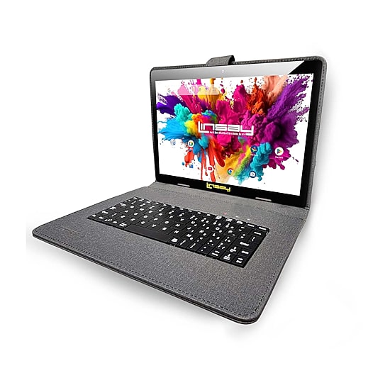 LINSAY® 10.1 Octa Core 128Gb Android 15 Tablet Black Keyboard