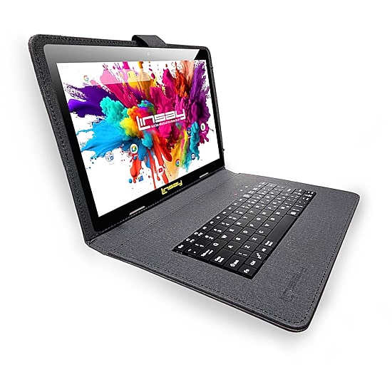 LINSAY® 10.1 Octa Core 128Gb Android 15 Tablet Black Keyboard
