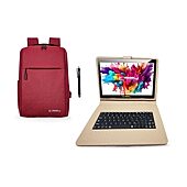 LINSAY® 10.1 Octa Core 128Gb Android 15 Tablet Sand Keyboard