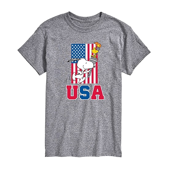 Mens Short Sleeve Peanuts USA Graphic T-Shirt
