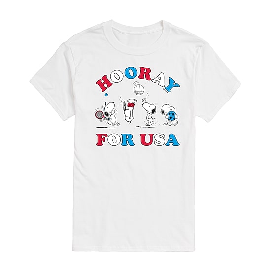 Mens Short Sleeve Peanuts USA Graphic T-Shirt