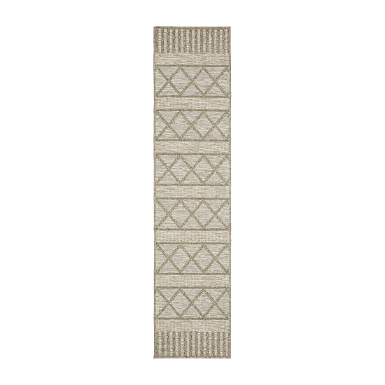 Covington Home Trinidad Geometric Stripes 22"X90" Indoor Outdoor Rectangular Runner
