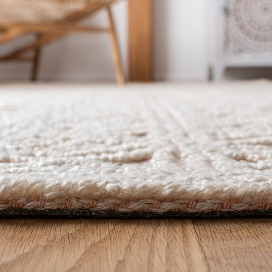 Martha Stewart Riley Bordered Hand Tufted 27" X 96" Indoor Rectangular Runner"