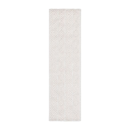 Martha Stewart Riley Bordered Hand Tufted 27" X 96" Indoor Rectangular Runner"