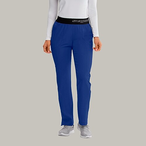 Skechers Sk202 Breeze 3-Pocket Mid-Rise Straight Leg Womens Plus Tall Tag Free Stretch Fabric MOISTURE_WICKING Scrub Pant, 2x-large, Blue