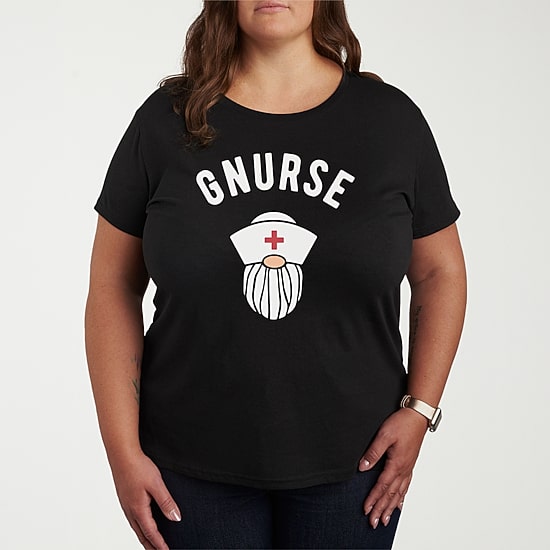 Nurse Womens Plus Crew Neck Short Sleeve T-Shirt