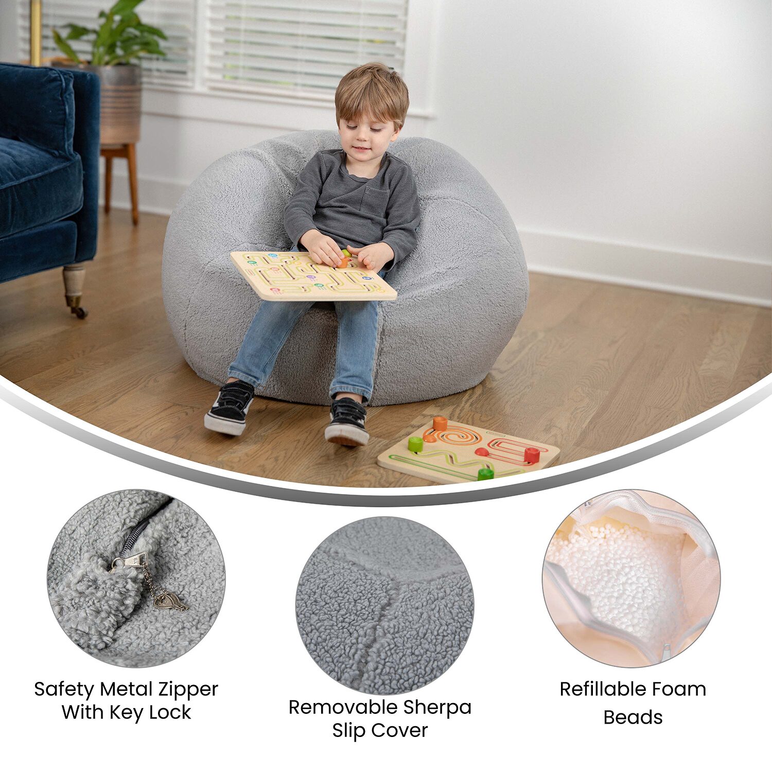 Dillion Sherpa Bean Bag Chair