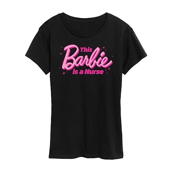 Nurse Womens Round Neck Short Sleeve Regular Fit Barbie Graphic T-Shirt