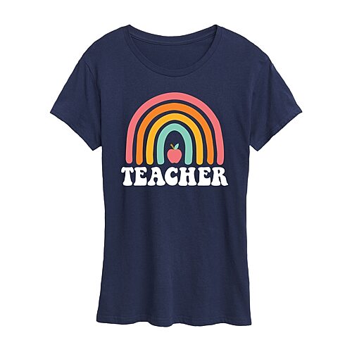 Teacher Womens Short Sleeve Regular Fit Graphic T-Shirt, Xx-large, Blue