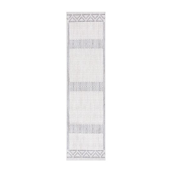 Martha Stewart Ethel Bordered Washable 26" X 96" Indoor Rectangular Runner"