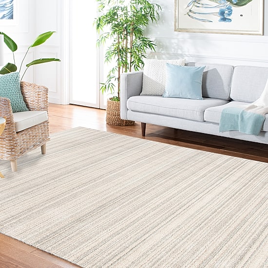 Martha Stewart Vaness Stripe Washable 4' X 6' Indoor Rectangular Area Rug