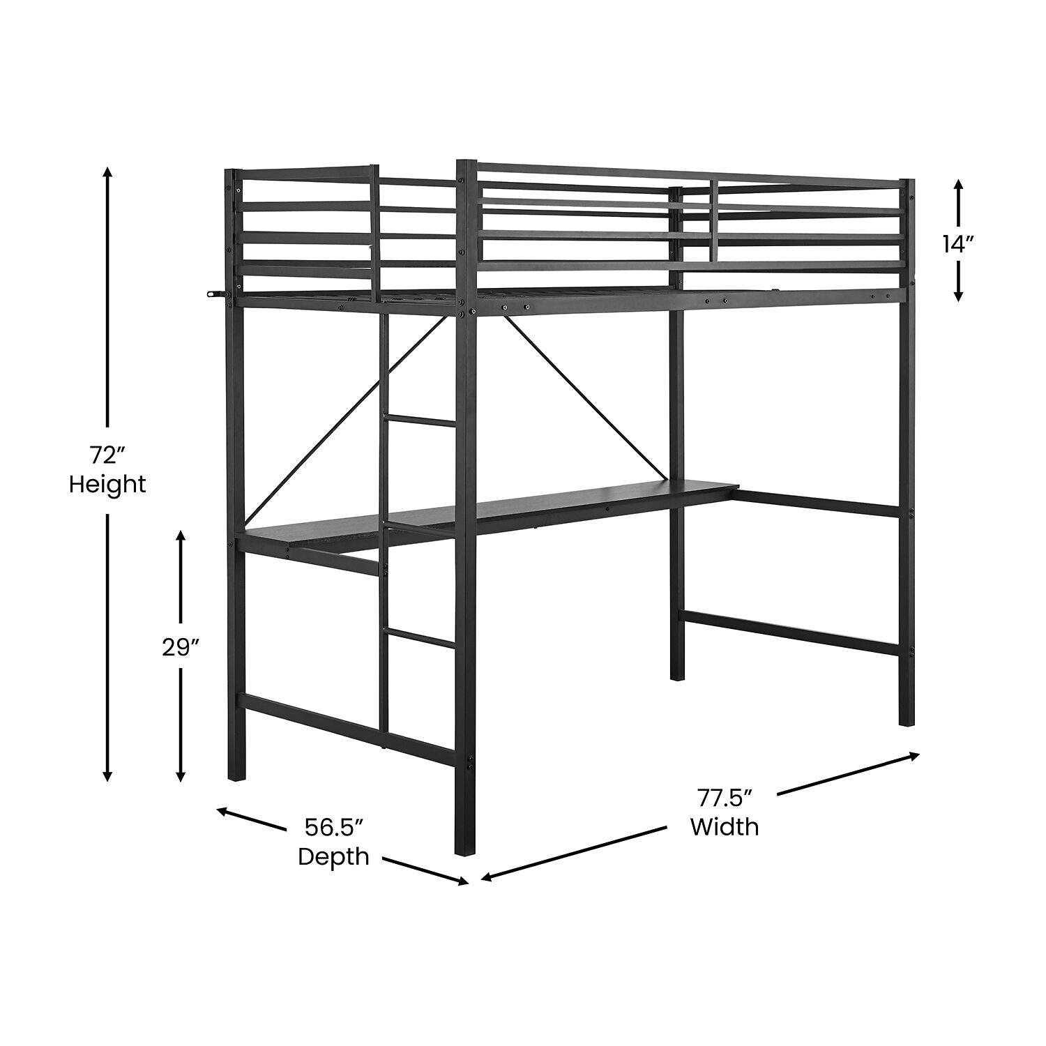 Jake Rectangular Bunk Bed
