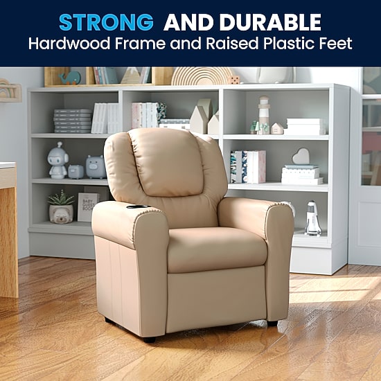 Vana Plush Recliner with Cup Holder for Kids