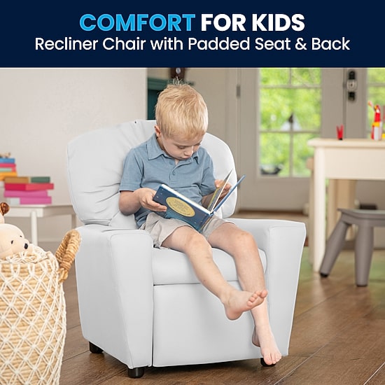 Chandler Plush Recliner with Cup Holder for Kids