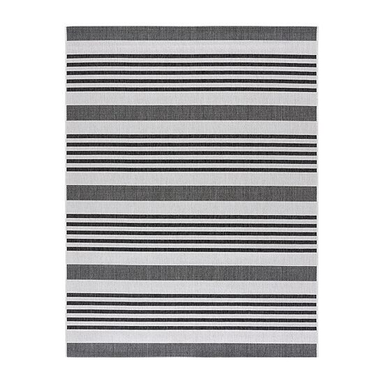 Martha Stewart Ripley Stripe 6'7" X 9' Indoor Rectangular Area Rug"