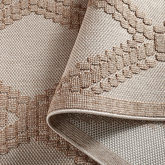 Martha Stewart Lora Geometric 6'7" X 6'7" Outdoor Round Area Rug