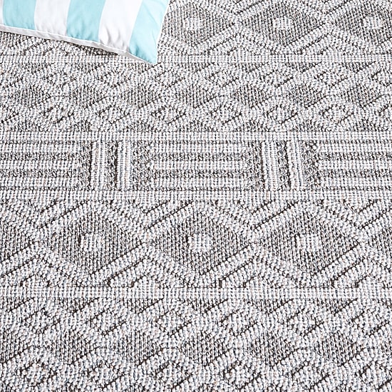 Martha Stewart Lora Geometric Washable 6'7" X 6'7" Outdoor Square Area Rug"