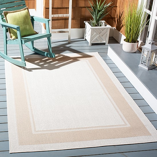 Martha Stewart Alena Bordered Washable Outdoor Rectangular Area Rug