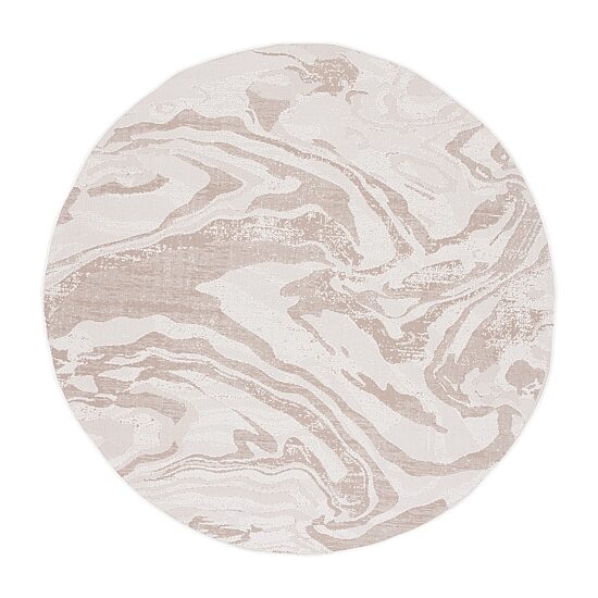 Martha Stewart Dalia Geometric Washable 6'7" X 6'7" Outdoor Round Area Rug