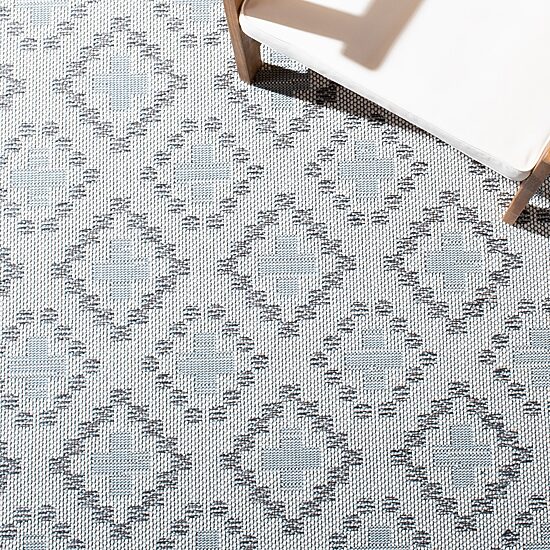 Martha Stewart Robin Geometric Washable 6'7" X 6'7" Outdoor Square Area Rug