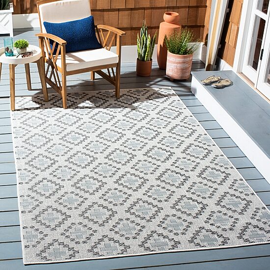 Martha Stewart Robin Geometric Washable 6'7" X 6'7" Outdoor Square Area Rug