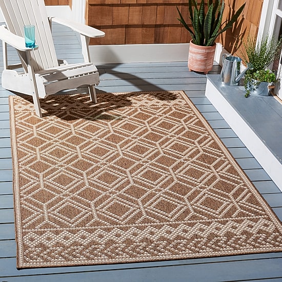 Martha Stewart Ava Bordered 6'7" X 6'7" Outdoor Square Area Rug