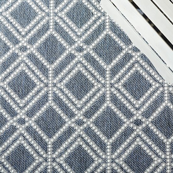 Martha Stewart Ava Bordered Washable 6'7" X 6'7" Outdoor Round Area Rug