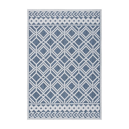 Martha Stewart Ava Bordered Washable Outdoor Rectangular Area Rug