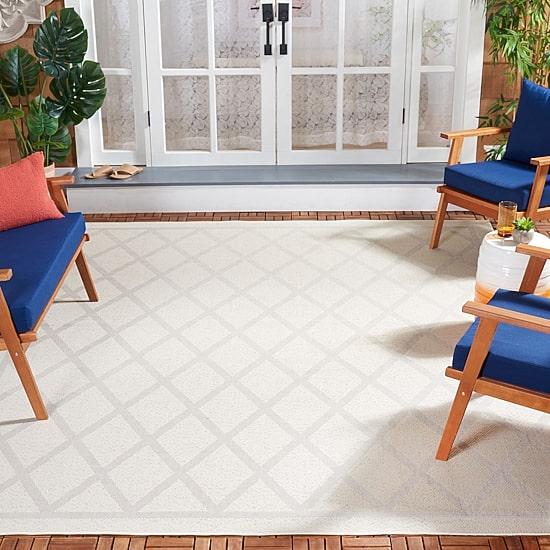 Martha Stewart Kalli Bordered Washable Outdoor Rectangular Area Rug
