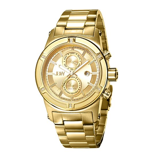 JBW Strider Mens Diamond-Accent Gold-Tone Stainless Steel Watch J6263E