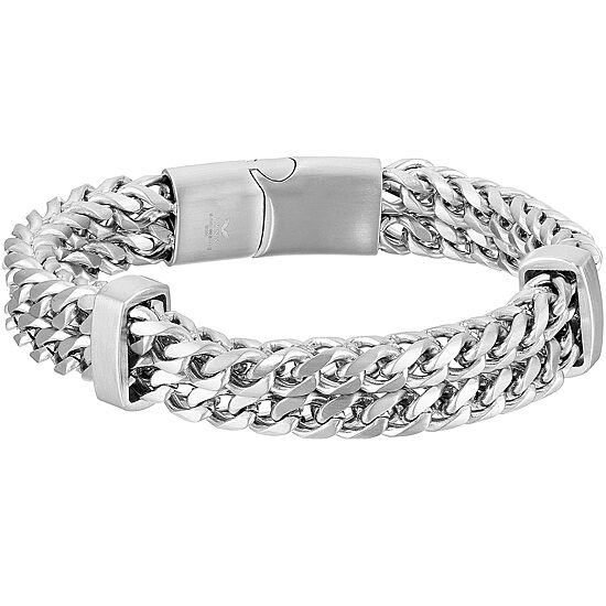 Mens Stainless Steel 8 1/2 Inch Solid Wheat Chain Bracelet