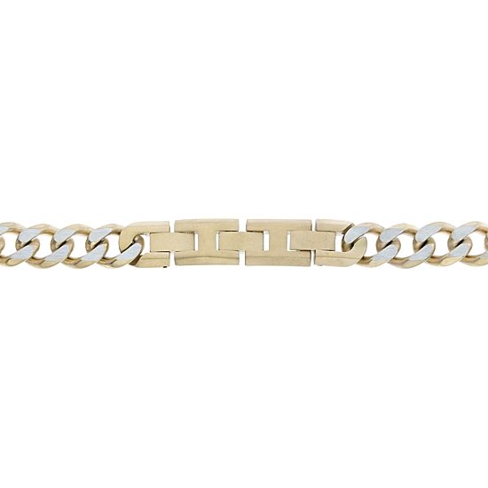 Mens Stainless Steel 9 Inch Solid Curb Chain Bracelet