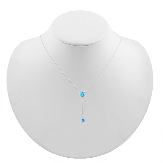 Womens Blue Topaz Sterling Silver 18 Inch Y Necklace