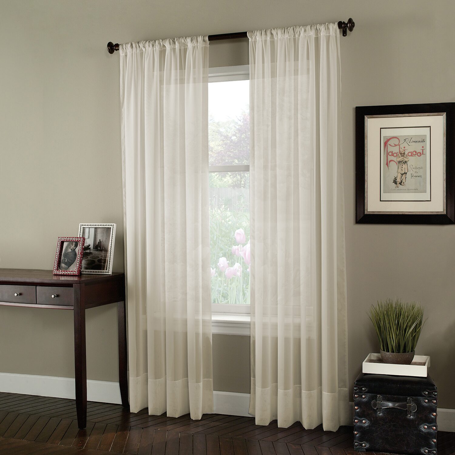 CHF Soho Voile Rod Pocket Sheer Single Curtain Panel
