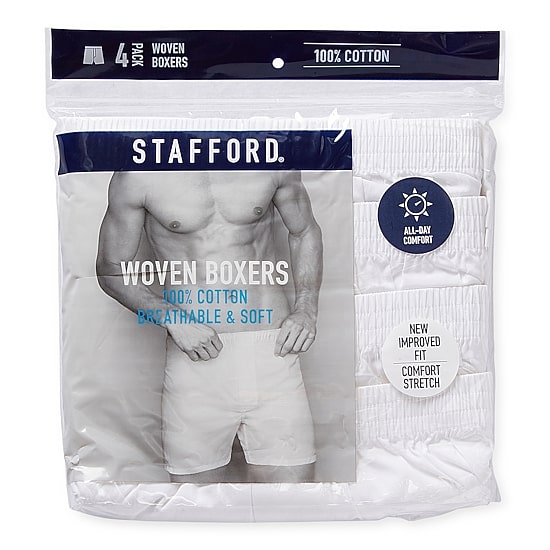 Stafford Woven Mens 4 Pack Boxers 305919