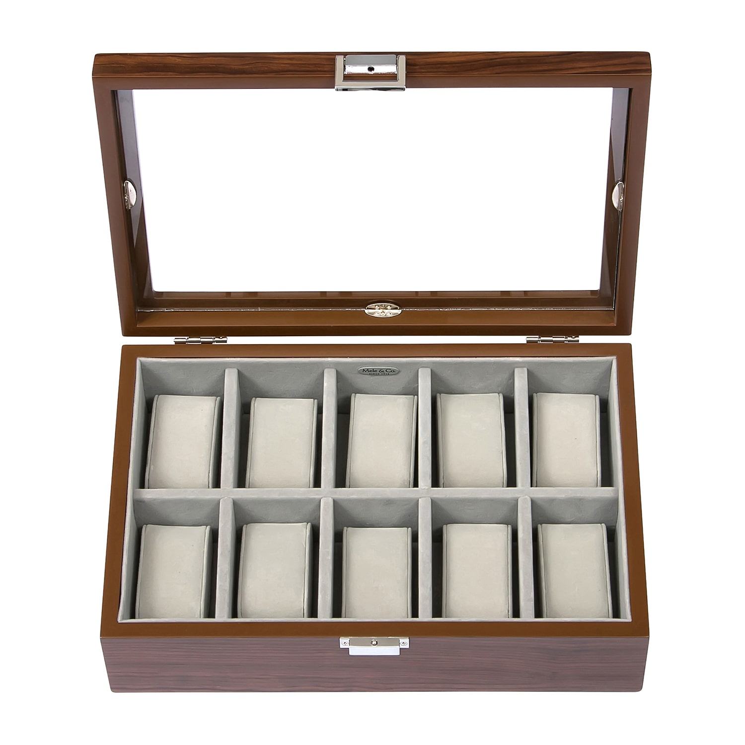 Mele and Co Jayson Mahogany-Finish Watch Box