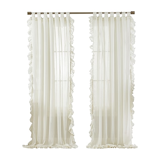 Elrene Home Fashions Bella Tab Top Sheer Single Curtain Panel