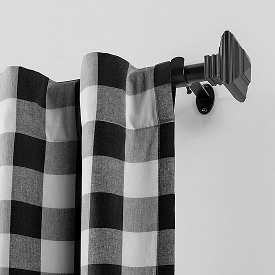 Threadmade Farmhouse Living Buffalo Check Rod Pocket Back Tab Light-Filtering Single Curtain Panel