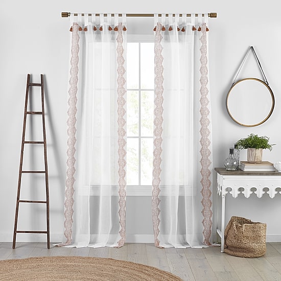 Threadmade Shilo Tab Top Sheer Single Curtain Panel
