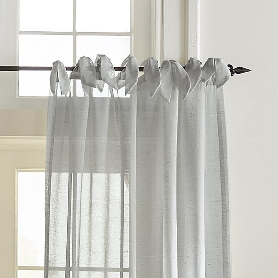 Threadmade Vienna Tie Top Sheer Single Curtain Panel