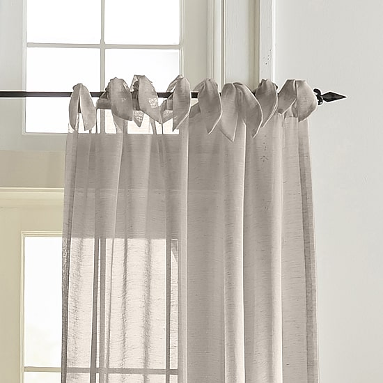 Elrene Home Fashions Vienna Tie Top Sheer Single Curtain Panel