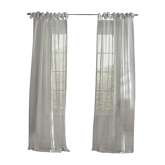 Threadmade Vienna Tie Top Sheer Single Curtain Panel