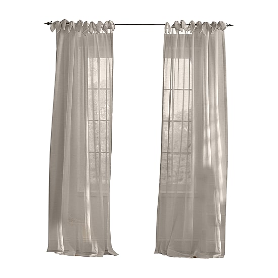 Elrene Home Fashions Vienna Tie Top Sheer Single Curtain Panel
