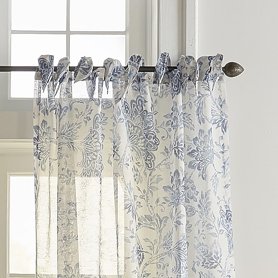 Elrene Home Fashions Westport Tie Top Sheer Single Curtain Panel