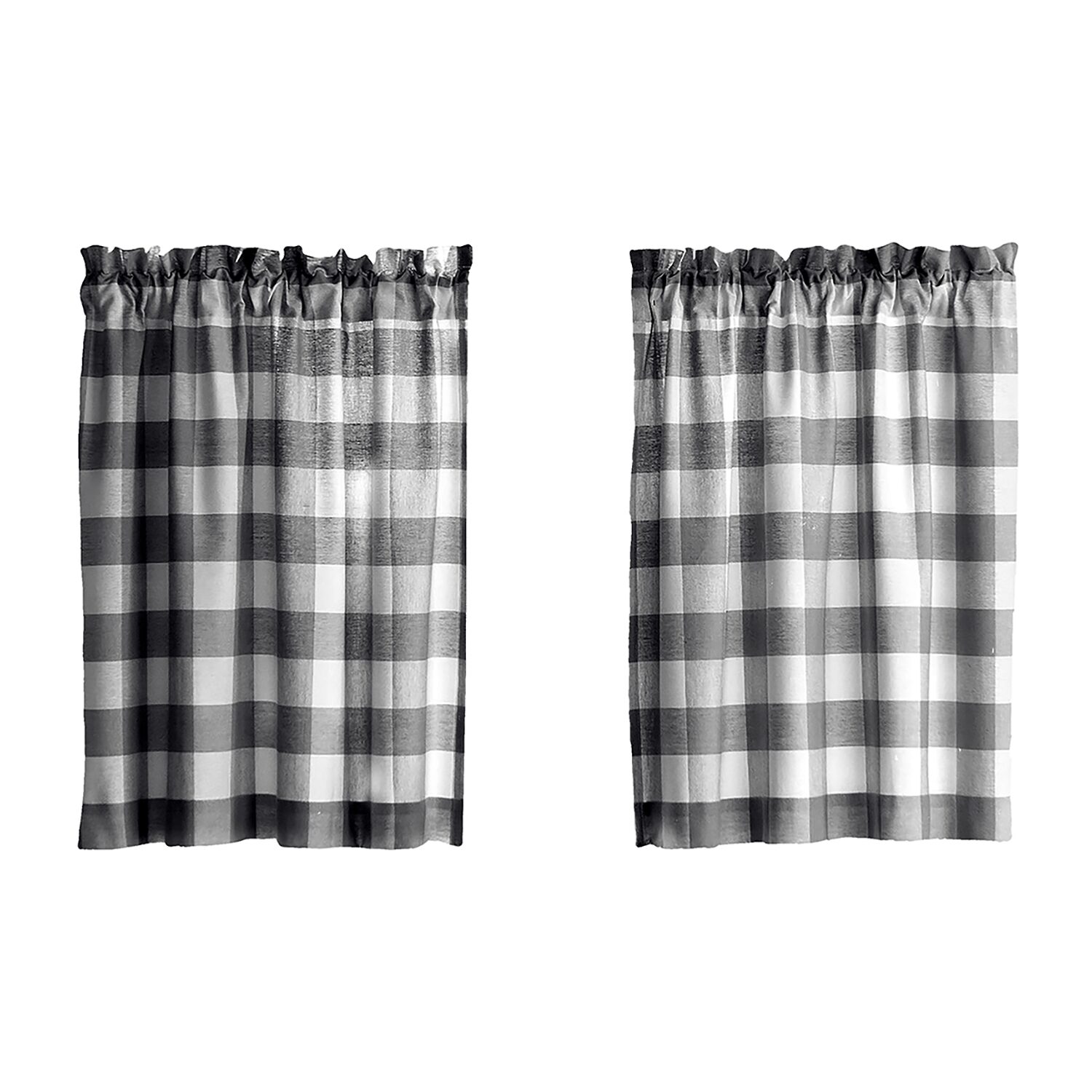 Threadmade Farmhouse Living Buffalo Check 2-pc. Rod Pocket Window Tier