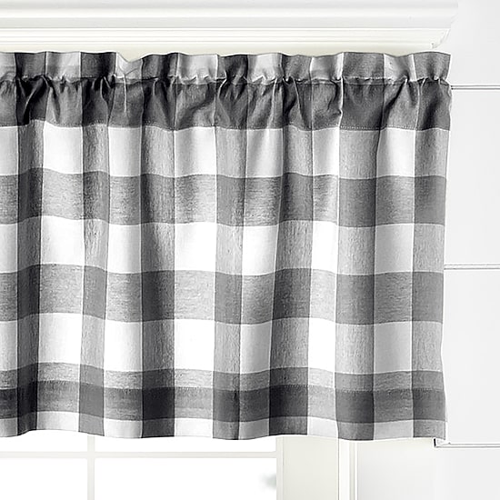 Threadmade Farmhouse Living Buffalo Check Rod Pocket Valance